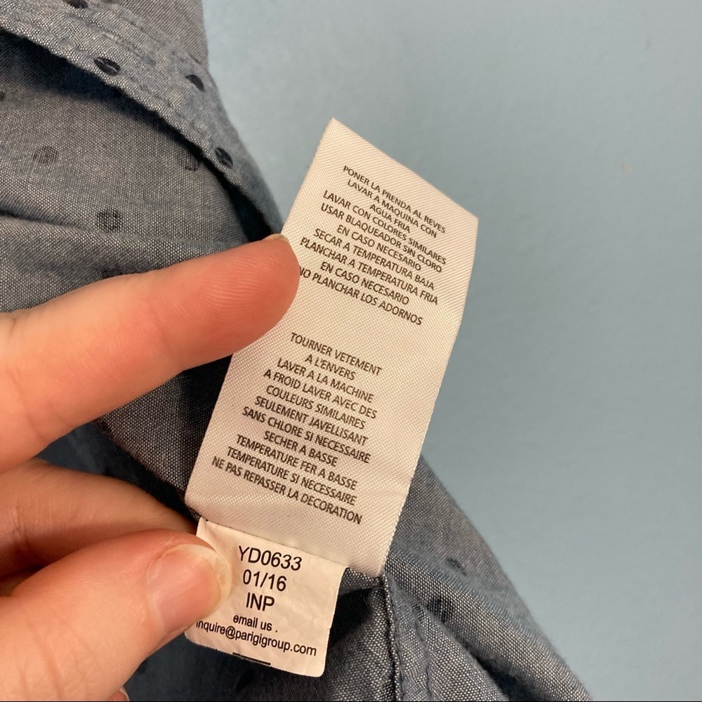 Lucky Brand Button Down Tee - Kids SM - Demin Blue - Picture 3 of 8